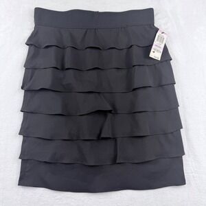 Alfani Skirt Tiered‎ Ruffle Ebony Black 6P